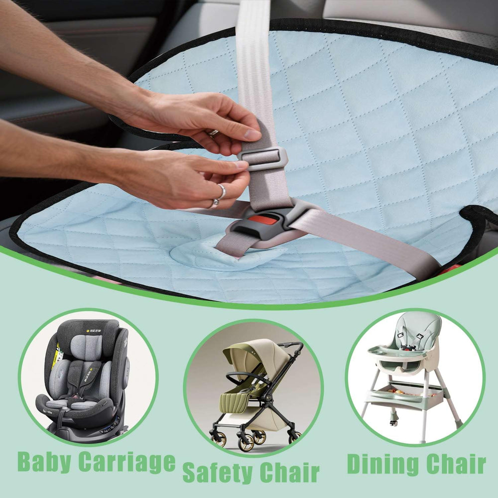 MOOB stroller seat protector blue doubles as quick-dry travel liner.