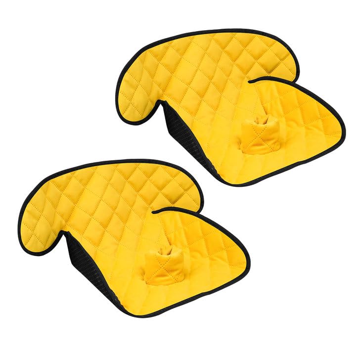 MOOB waterproof car seat protector yellow top-view shows plush velvet surface for infant comfort.
