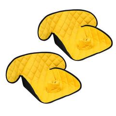 MOOB waterproof car seat protector yellow top-view shows plush velvet surface for infant comfort.