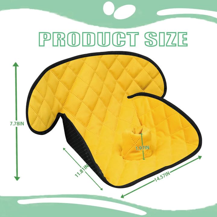 MOOB yellow protector with non-slip backing secures a stable fit during car rides.