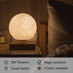 MOOCCI Levitating Moon Lamp offers warm white, cool white, and warm yellow colors for cozy moods.