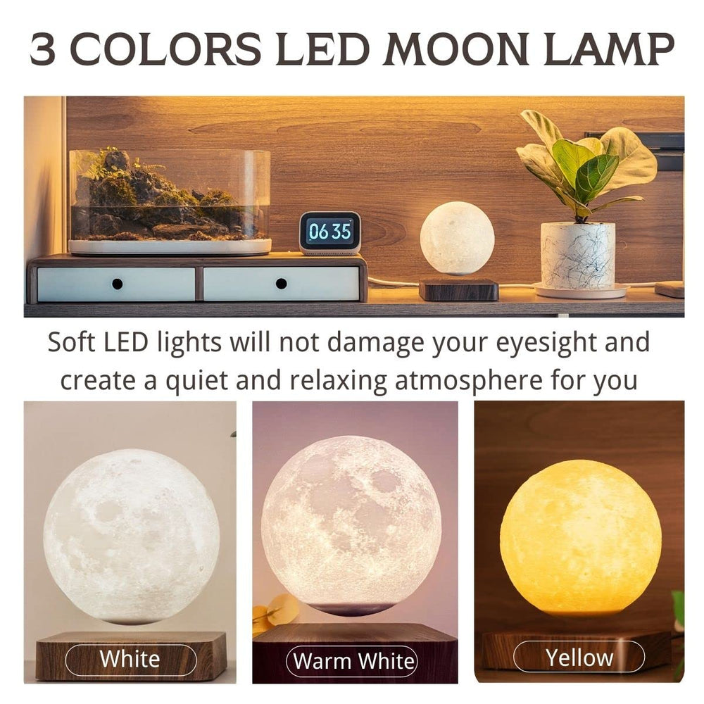 MOOCCI Levitating Moon Lamp as a decorative centerpiece for living rooms or desks.