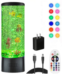 Moodeep desktop bubble lamp with artificial fish calming mood and visual focus