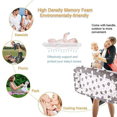 Mooedcoe portable baby cushion pad features hidden zippers for quick cover removal