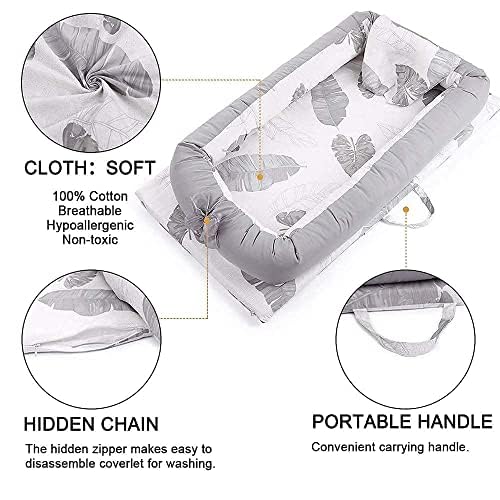 Mooedcoe Portable Baby Cushion Pad lightweight design with handles for easy transport.