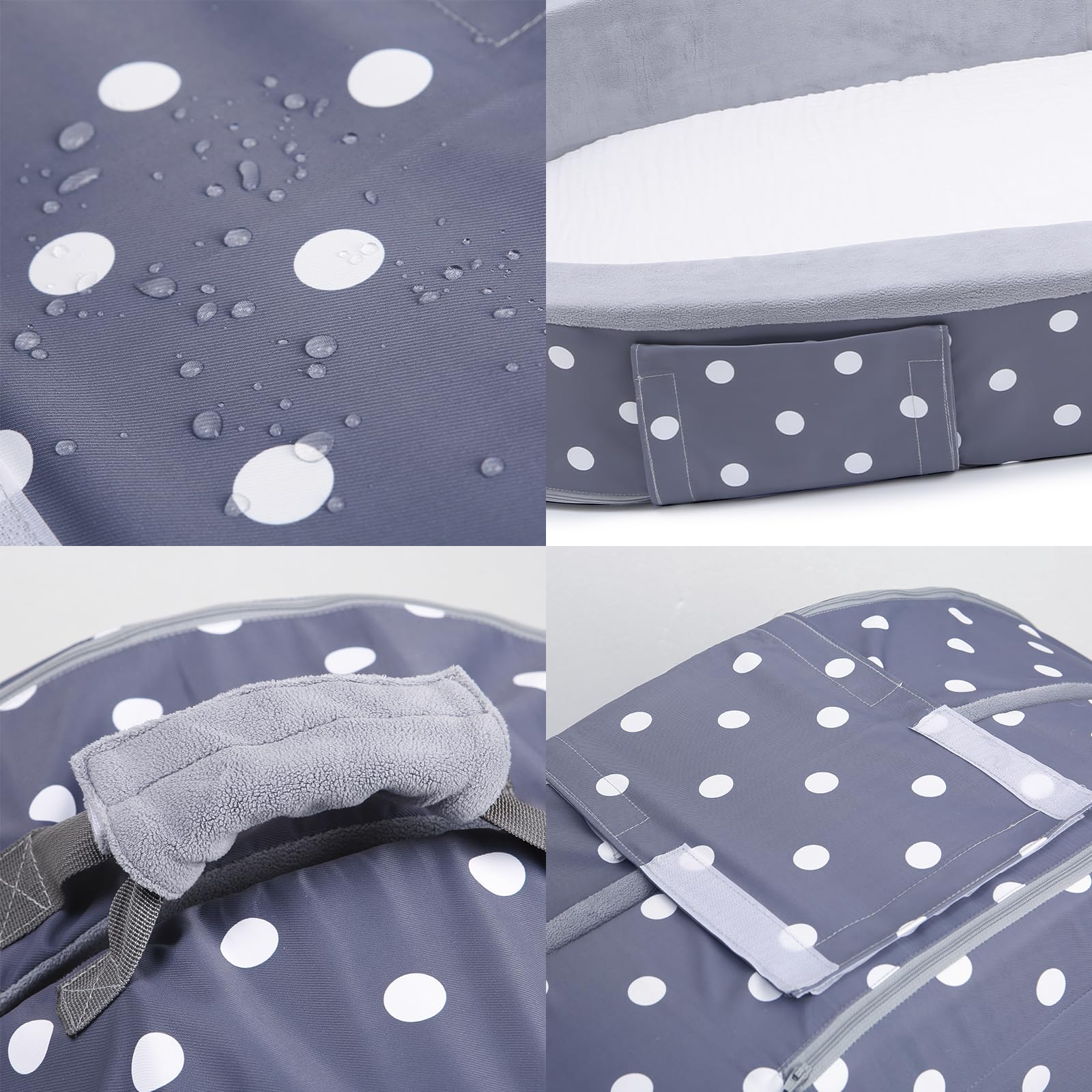 Mooedcoe travel bed folded compact for car trips and hotels