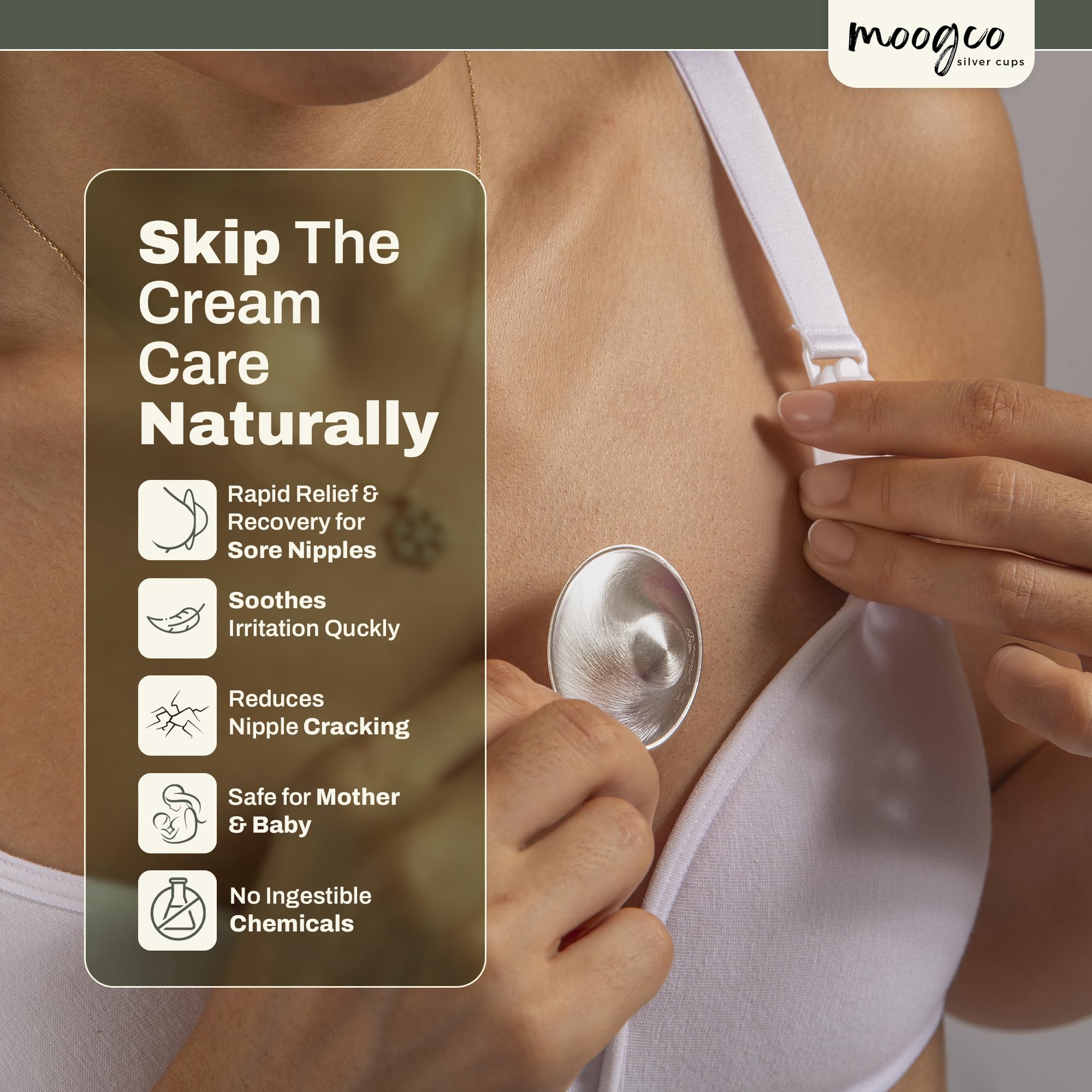MoogCo nursing cups being cleaned with mild soap supports hygienic care between feeds.