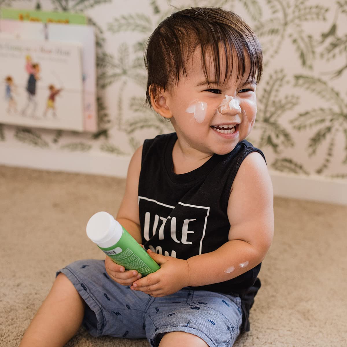 MooGoo Baby moisturizer packaging emphasizes paediatrician-approved hypoallergenic care.