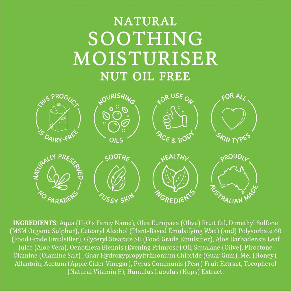MooGoo Baby moisturizer closeup highlights natural hops-based preservation.