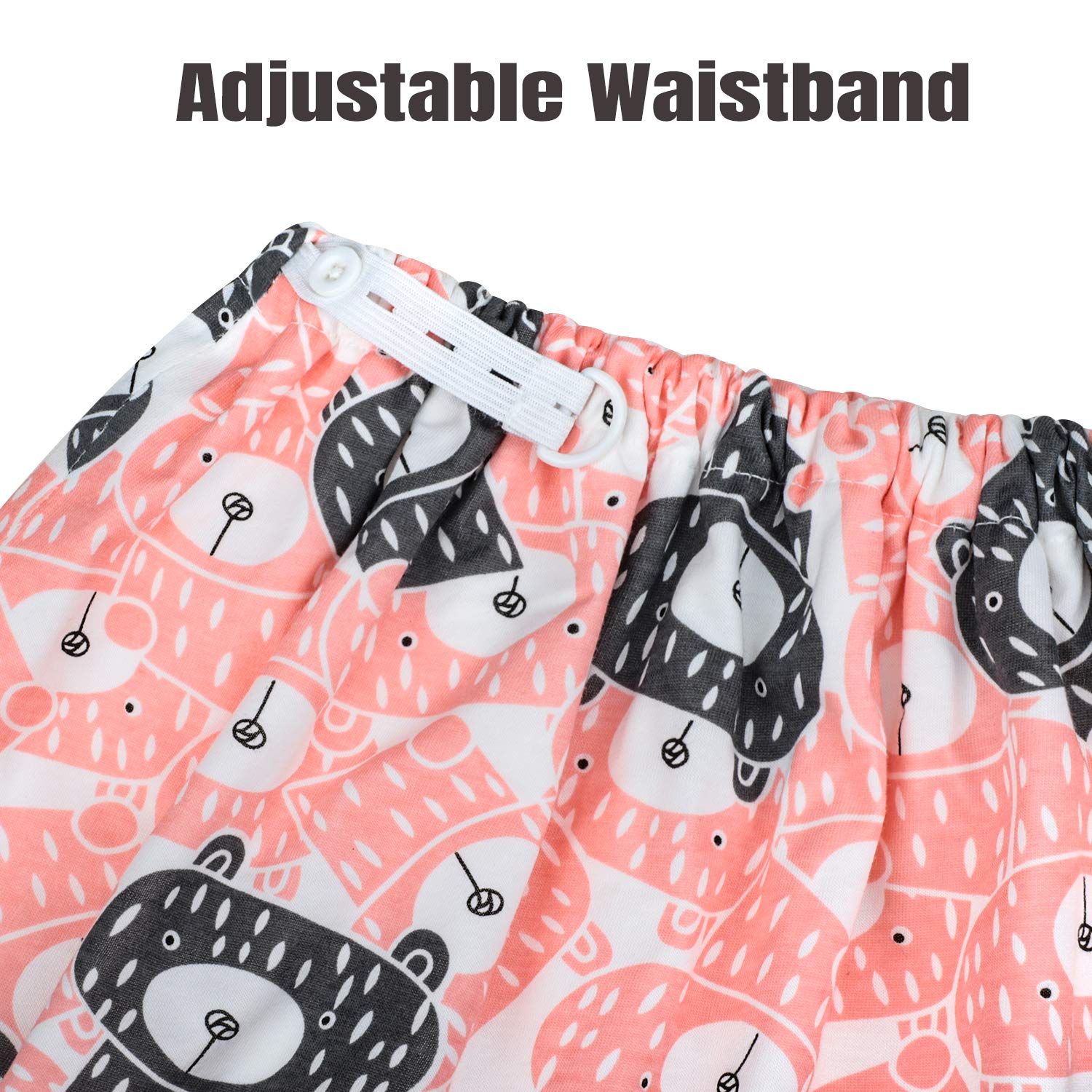MooMoo Baby Diaper Pants water barrier reduces side leakage during play.