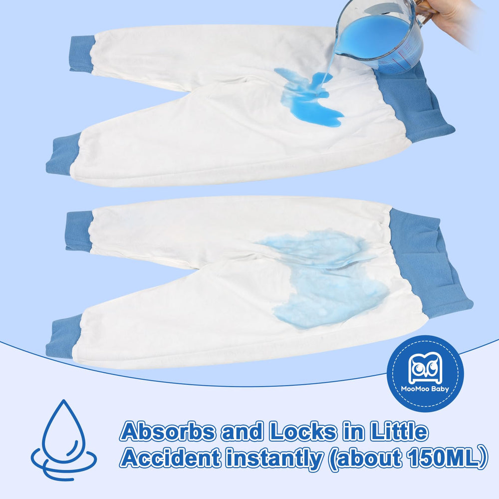 MooMoo Baby leakproof diaper pants ribbed cuffs 3: extra leak protection at night