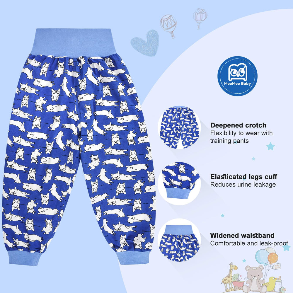 MooMoo Baby leakproof diaper pants stretchy waistband 4: easy pull-on for quick changes