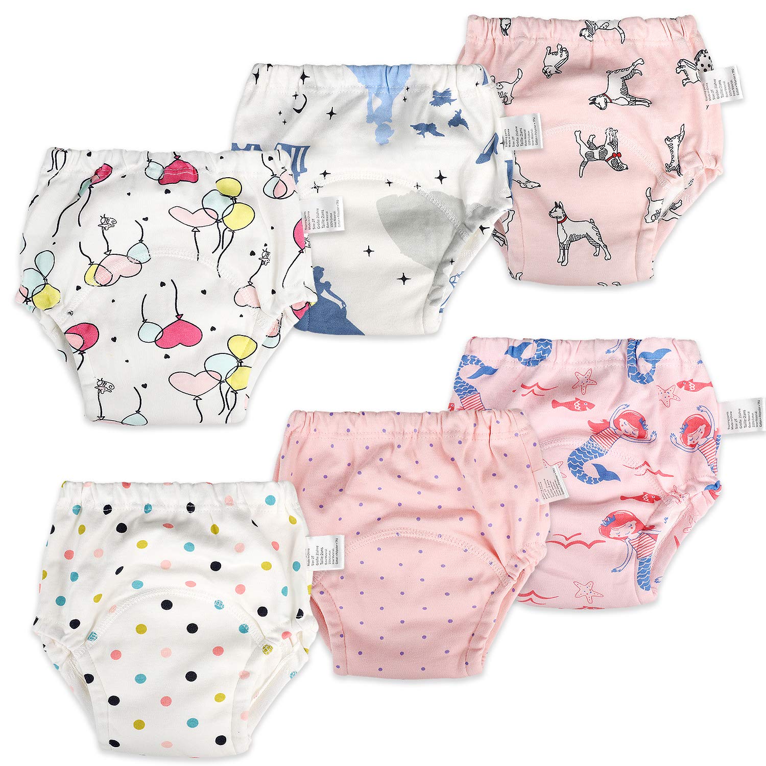 MooMoo Baby Mermaid-2T Pink training pants provide comfy big-kid vibes for potty training.