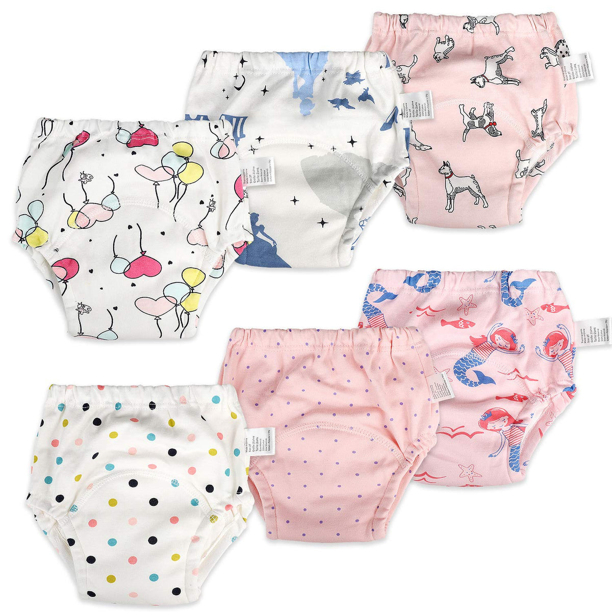 MooMoo Baby Mermaid-2T Pink training pants provide comfy big-kid vibes for potty training.