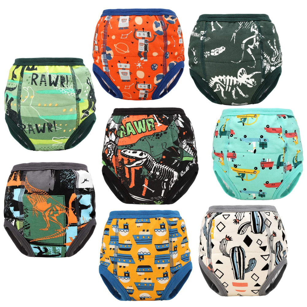 MooMoo Baby potty pants 8-pack front view with easy pull-up design for potty training