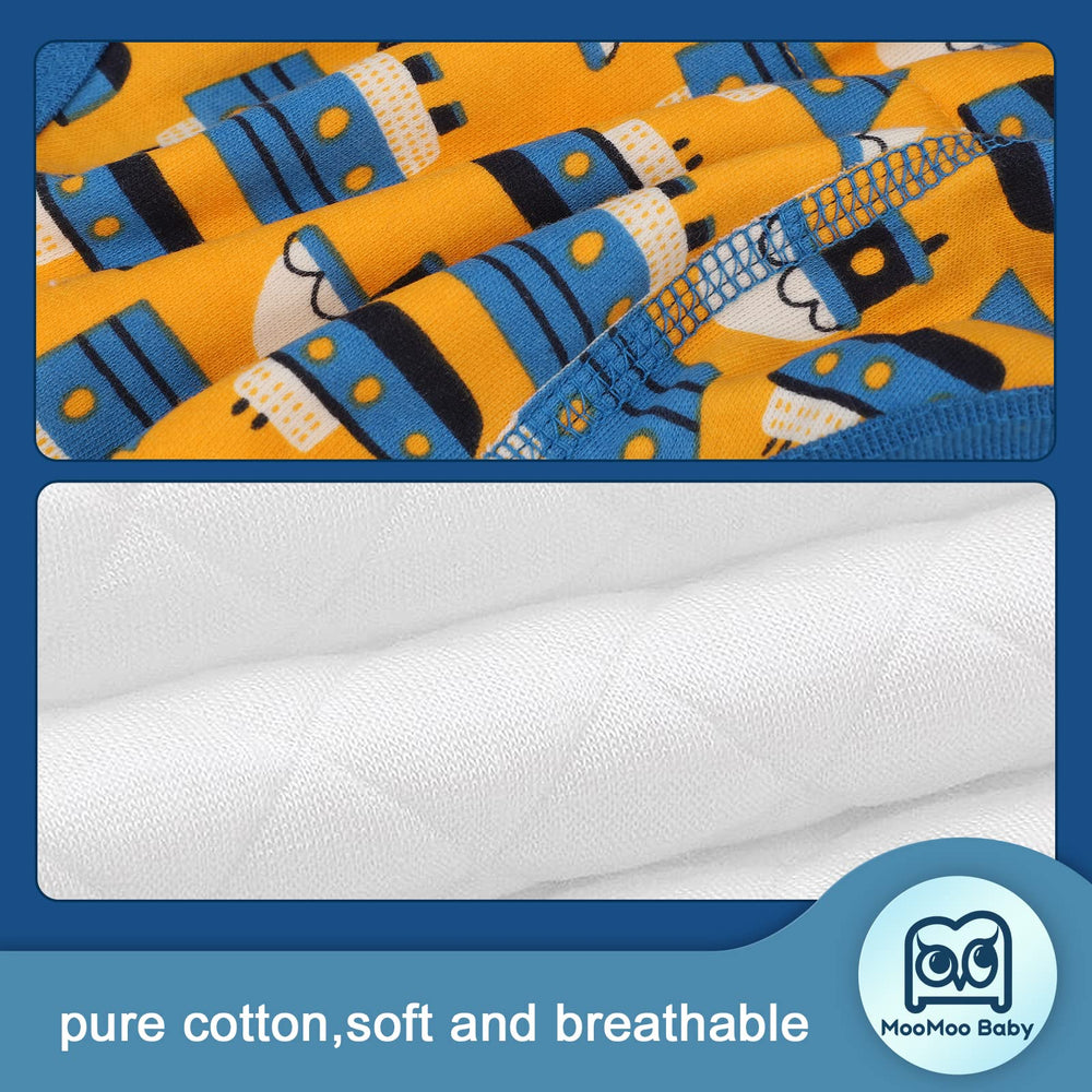 MooMoo Baby potty pants 8-pack side view highlighting stretch waistband for quick transitions