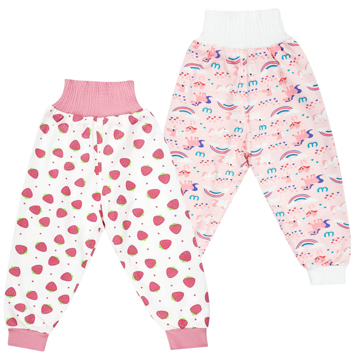 MooMoo Baby Waterproof Diaper Pants shown with night-time coverage for leak protection.