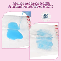 MooMoo Baby leakproof diaper pants ribbed cuffs view show snug leg fit that stays in place