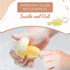 MooMoo Baby PP handle with non slip grip provides comfortable cleaning