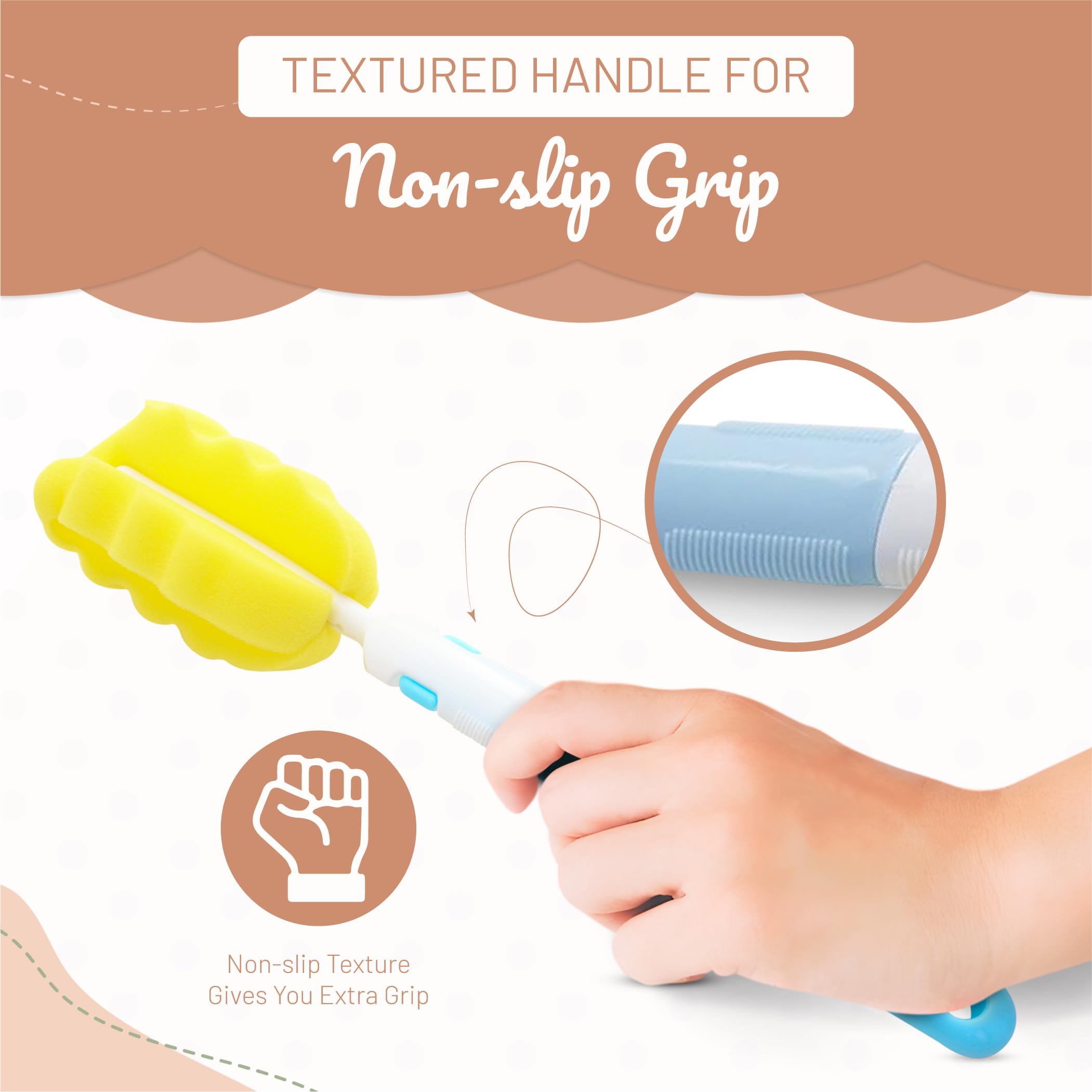 MooMoo Baby straw cleaning brush reaches small straw openings for hygienic sipping