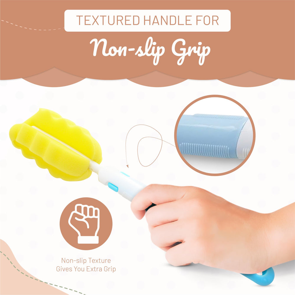 MooMoo Baby straw cleaning brush reaches small straw openings for hygienic sipping