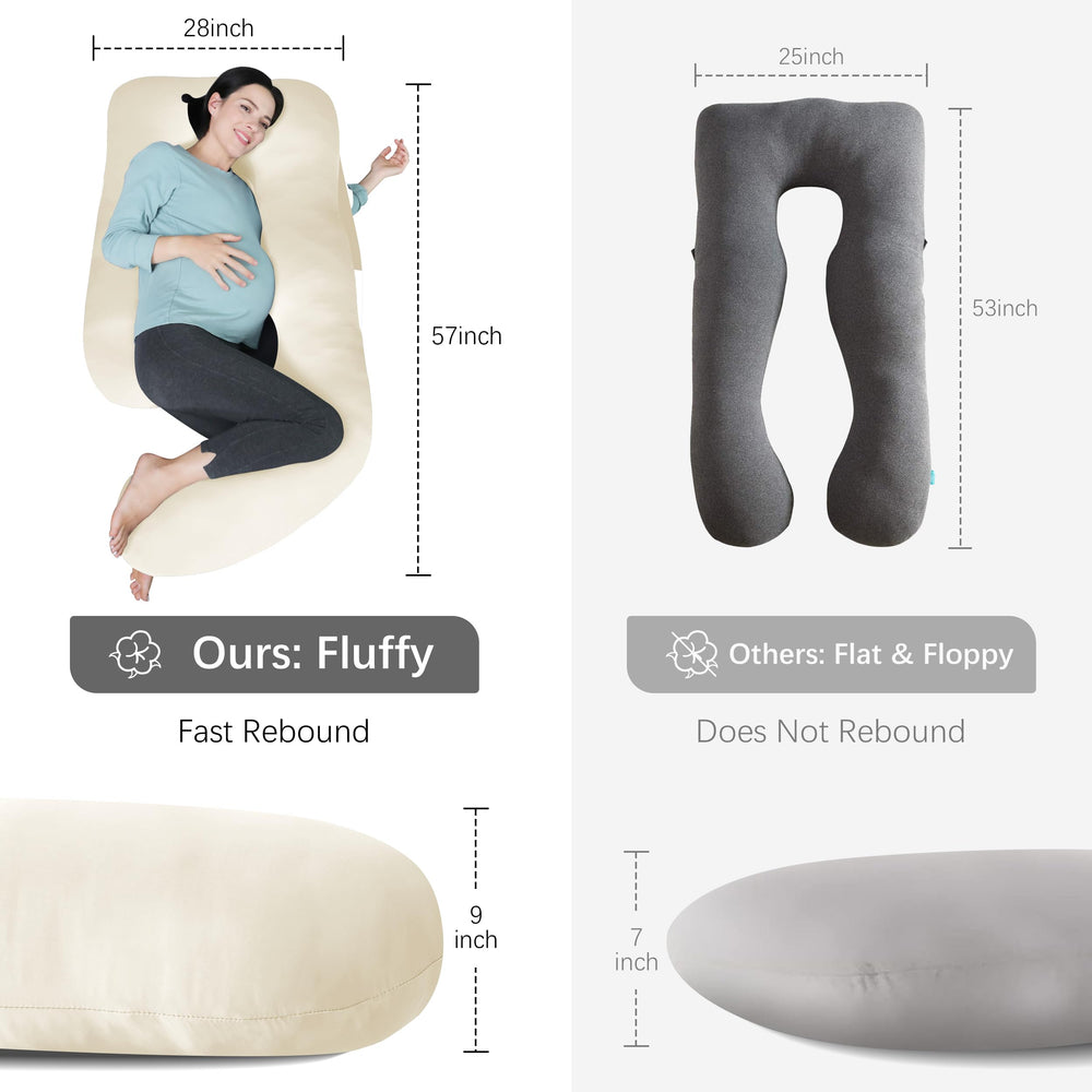 MOON PARK 57-inch-pillow offers ample length for full-body coverage.