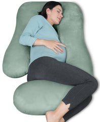 Moon Park 65-inch U-shaped pregnancy pillow provides full body support for sleep.