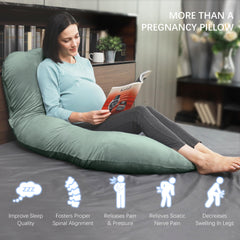 Moon Park belly and leg support aids side sleeping comfort.