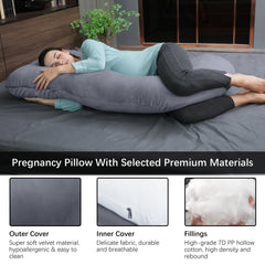 MOON PARK full-body pillow supports head, back, and belly for ergonomic comfort.