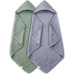 MOON PARK hooded baby towel pair keeps babies dry and cozy after baths.