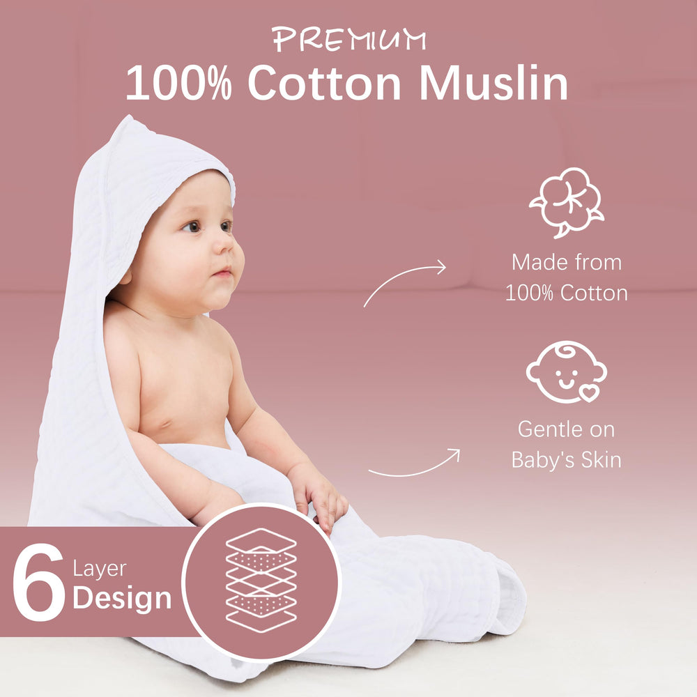 Moon Park hooded baby towel pink with toddler for cozy post-bath wrap