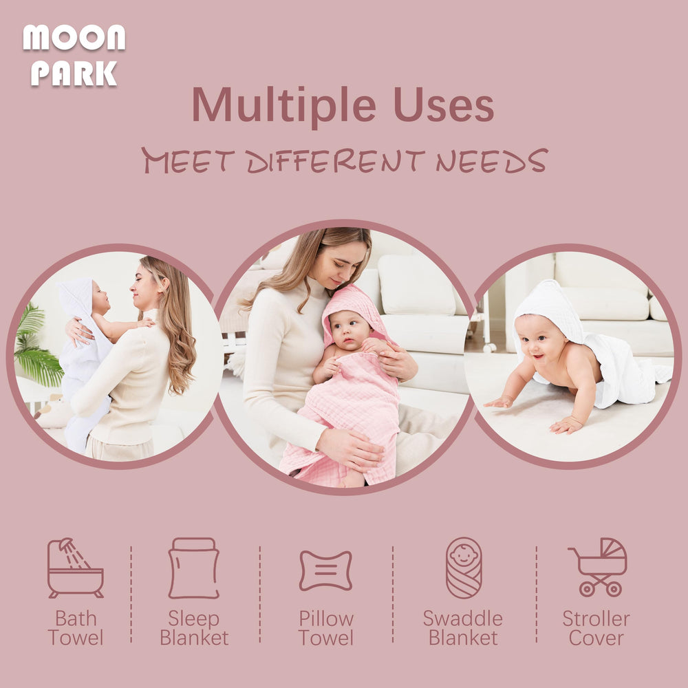 Moon Park hooded towel drying after bath in everyday bathroom scene