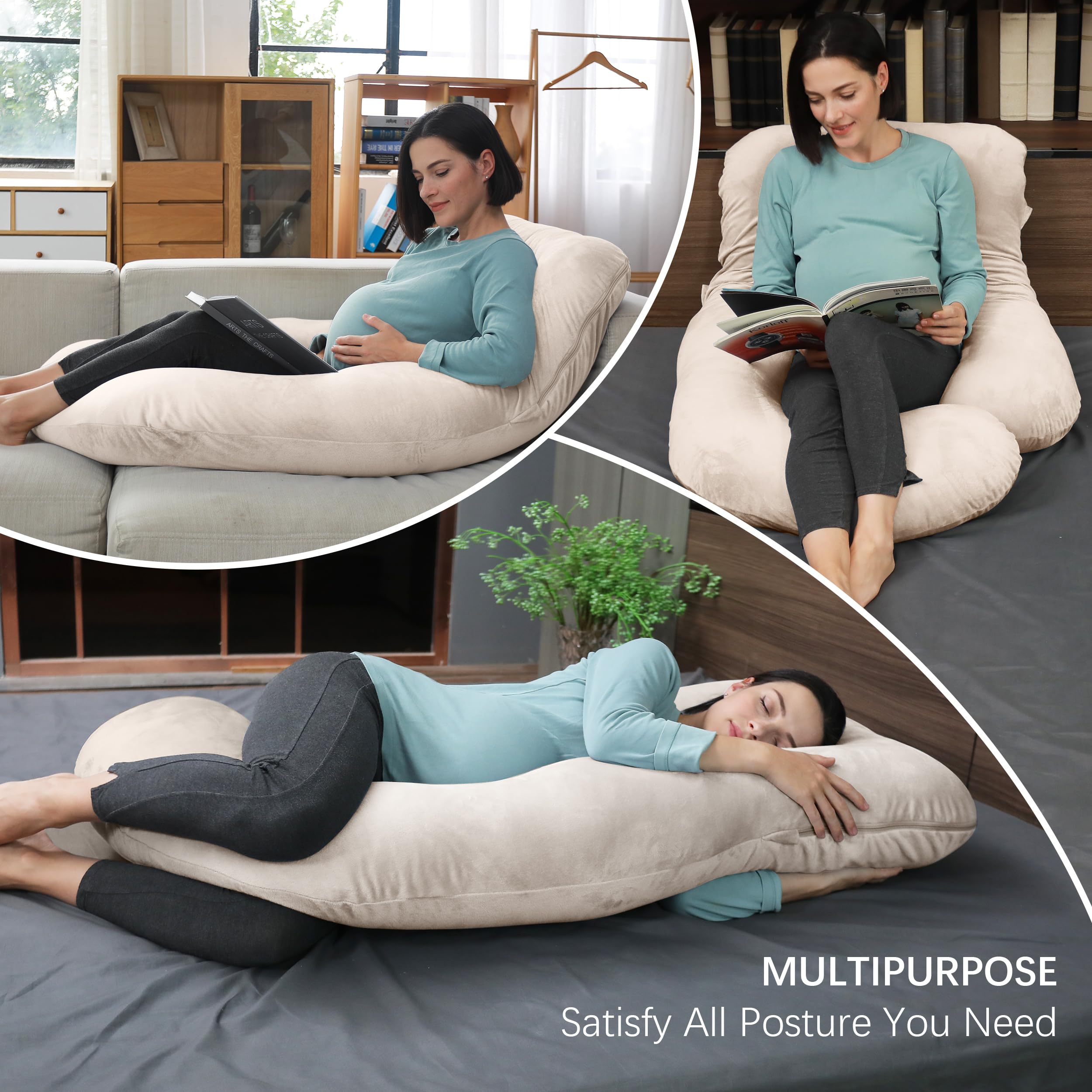 MOON PARK ivory pillow blends with decor while supporting rest