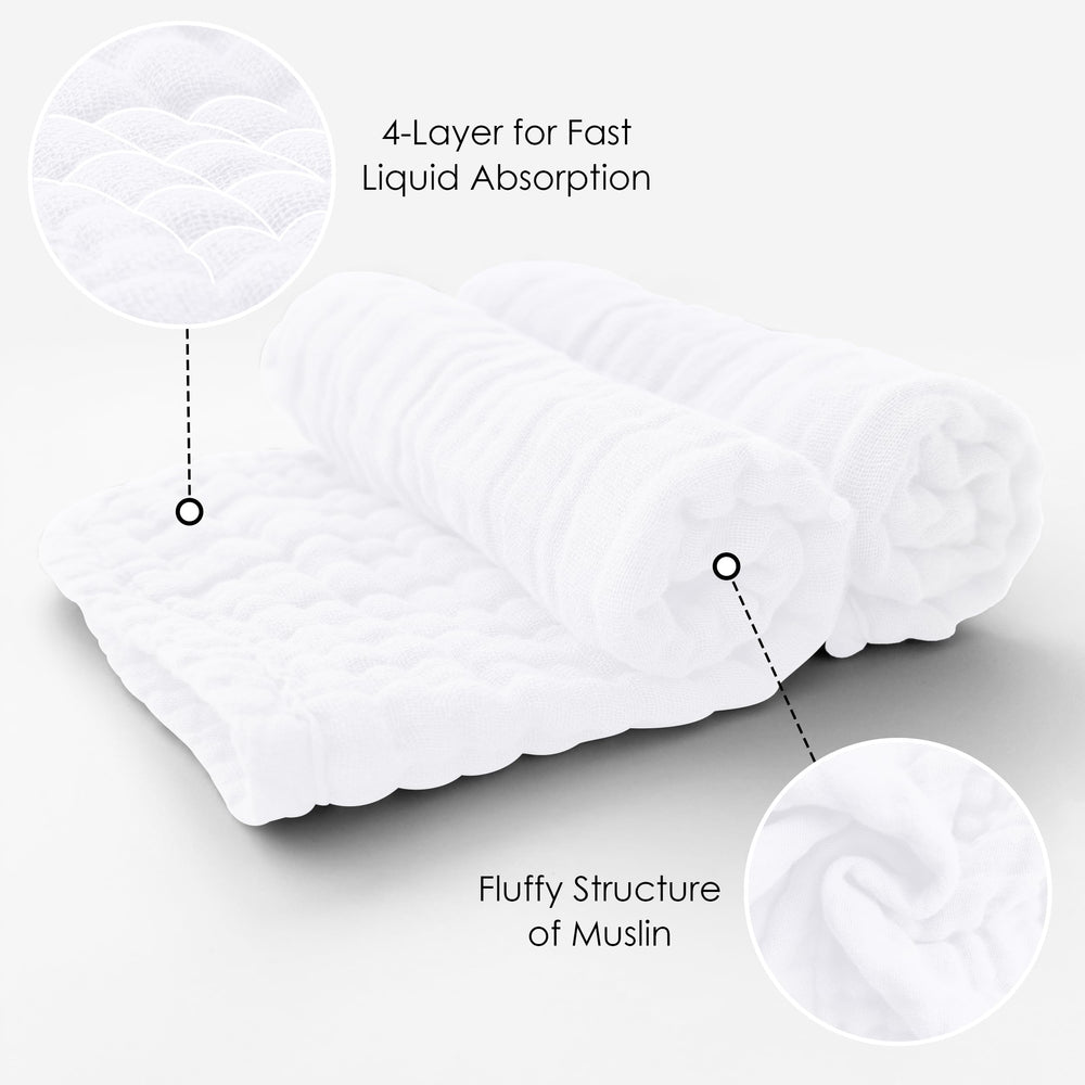 MOON PARK multipurpose baby washcloths for wipes and burp cloths