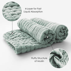 MOON PARK multiuse washcloth layout demonstrating burp cloth and wipe versatility.