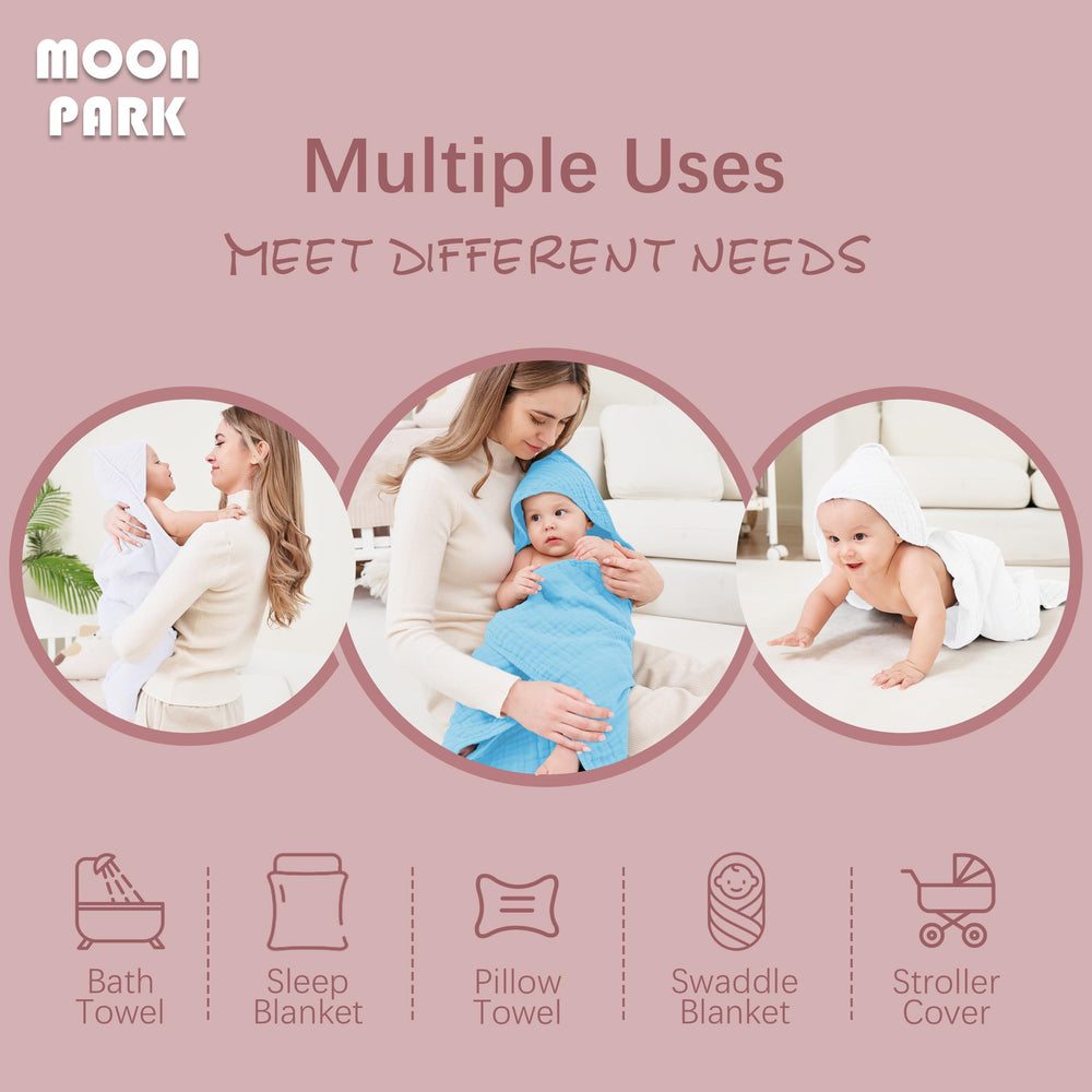 Moon Park two-pack towels for busy families needing durable bath essentials.