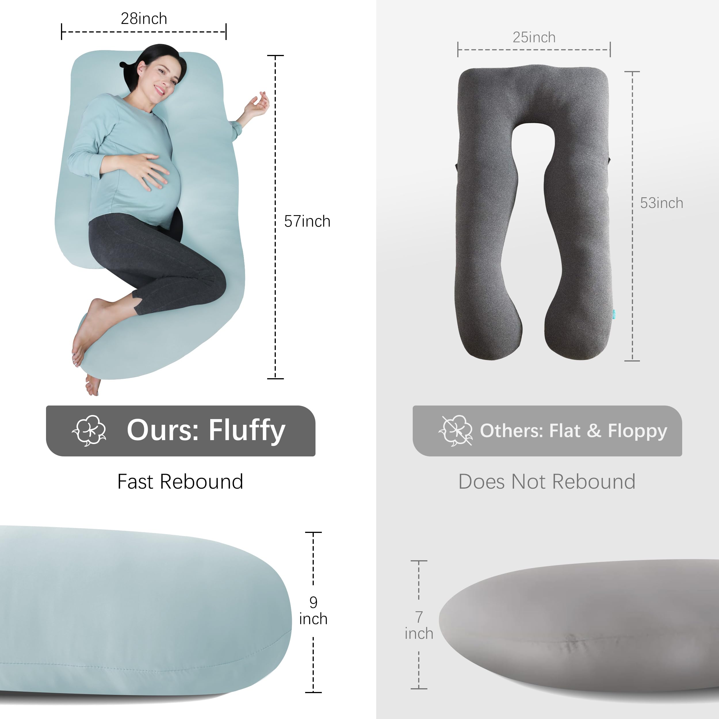 MOON PARK pillow-57-inch-length provides full-body coverage for multiple sleep positions.