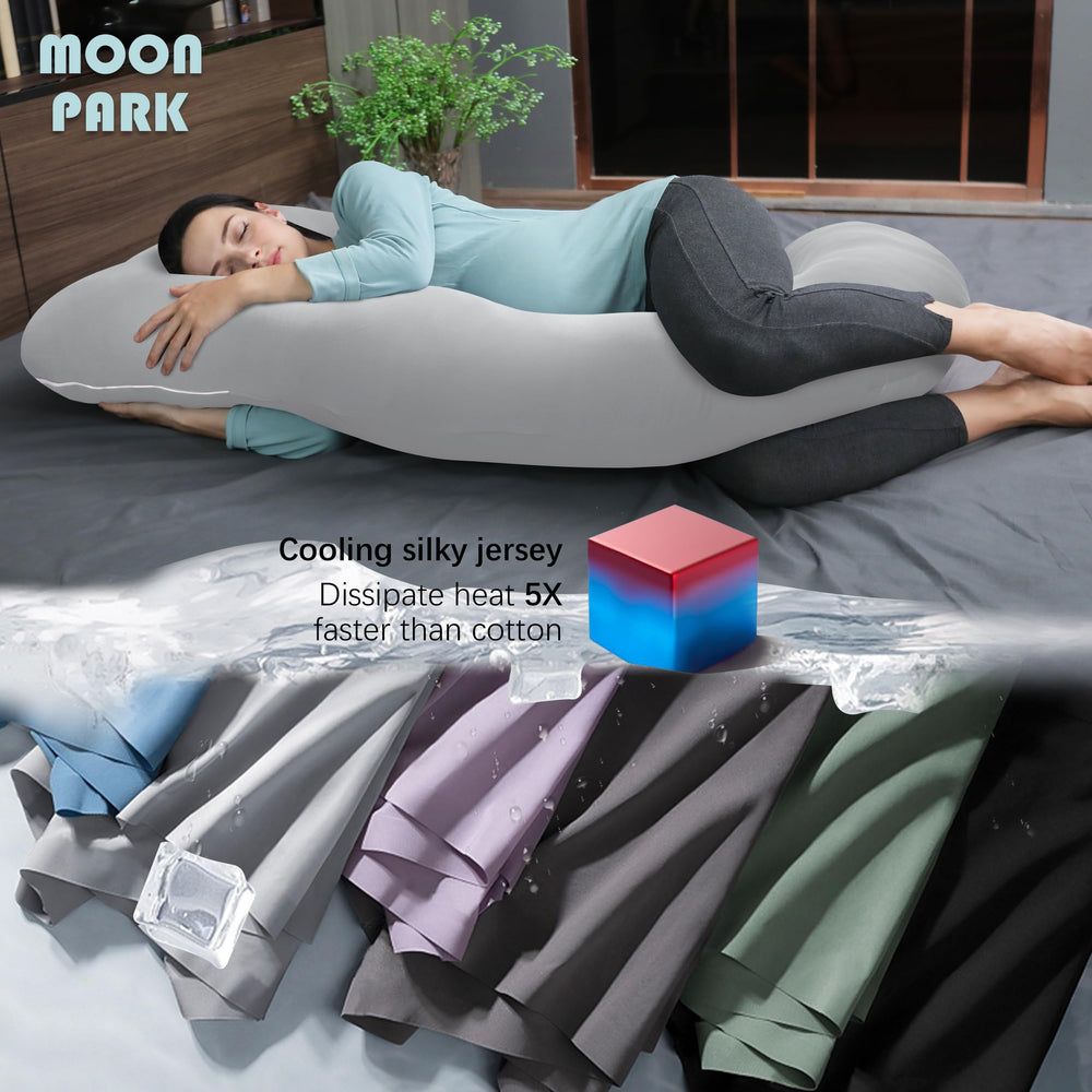 Moon Park pillow back-support angle supports comfortable reading or TV time