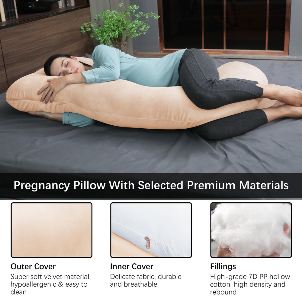 MOON PARK pregnancy pillow back support aids spinal alignment during sleep