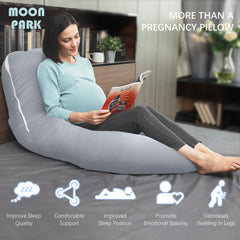 Moon Park back-support shot highlights ergonomic spine alignment.