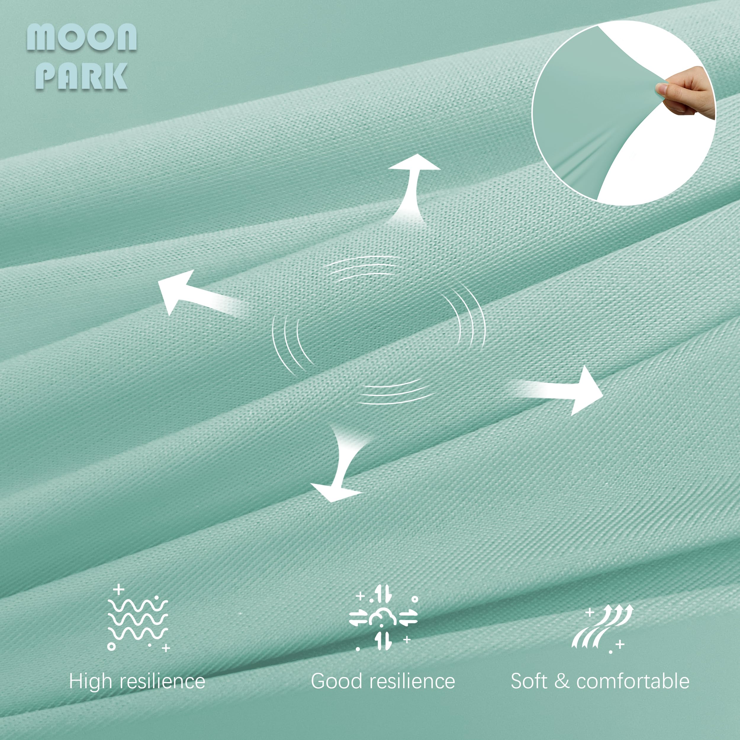 MOON PARK pillow used for belly and leg support during seating or reclining.