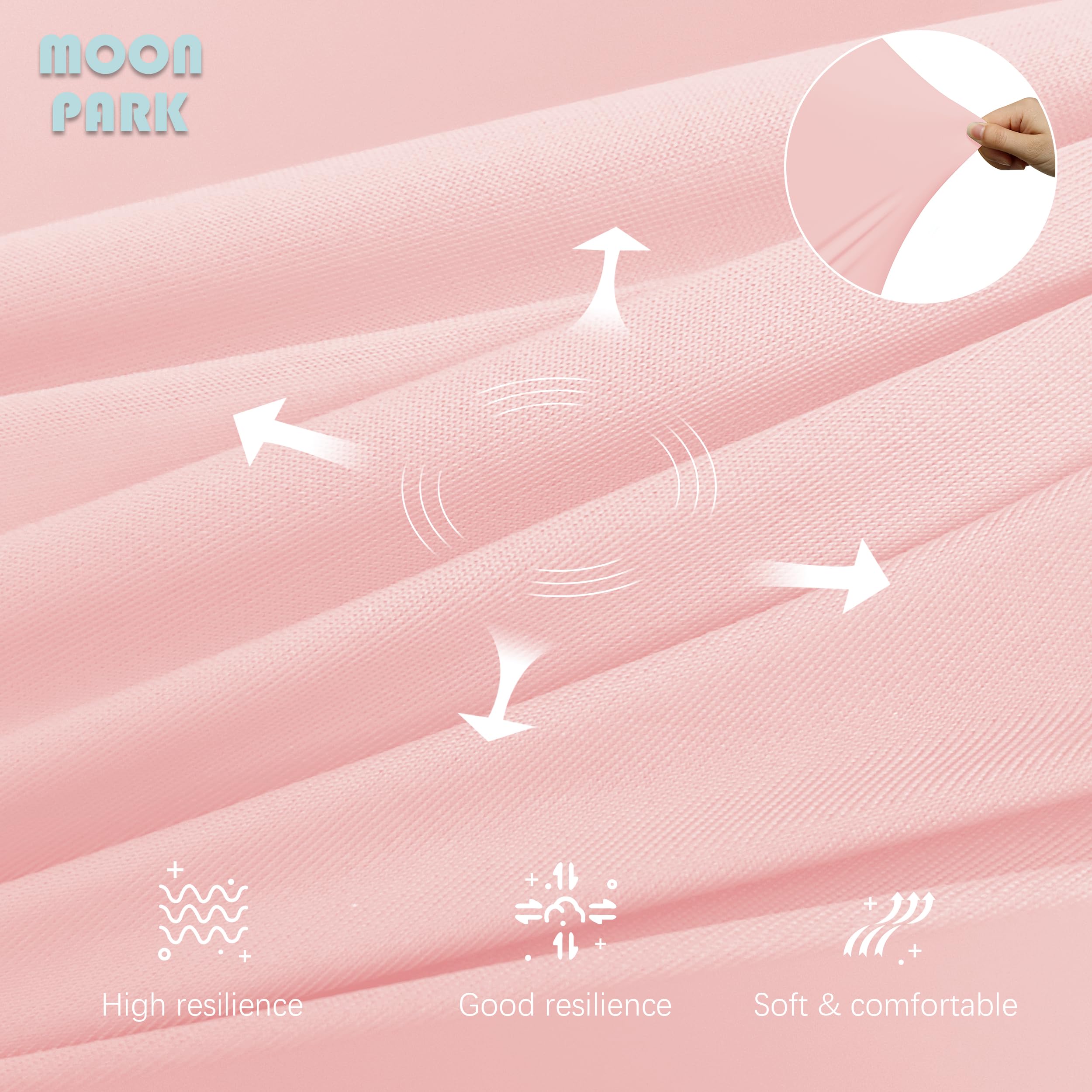Moon Park cloud-soft polyester-fill provides plush, cloud-like rest.
