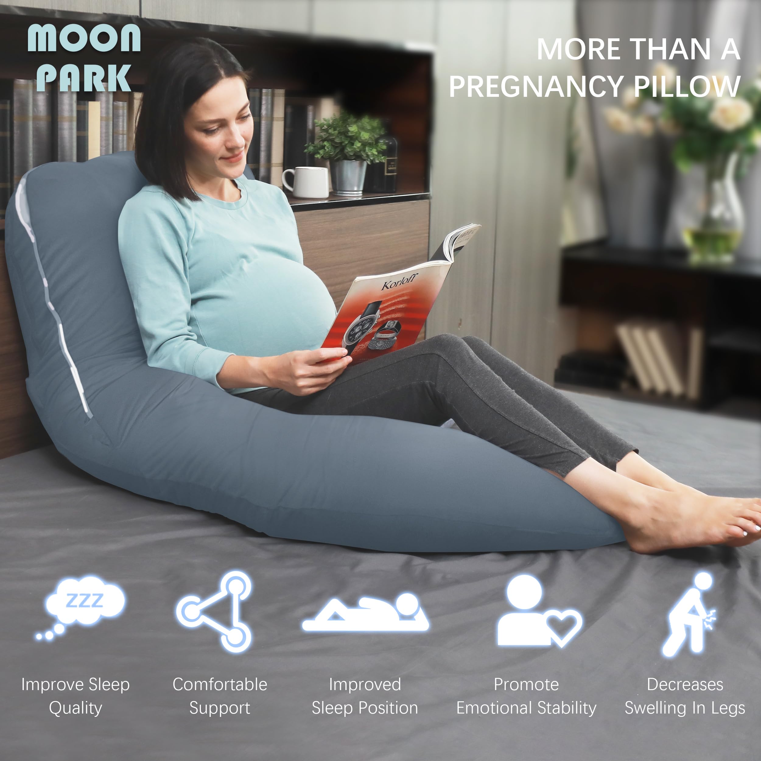 Moon Park cooling cover grey close-up demonstrates breathable fabric for temperature control.
