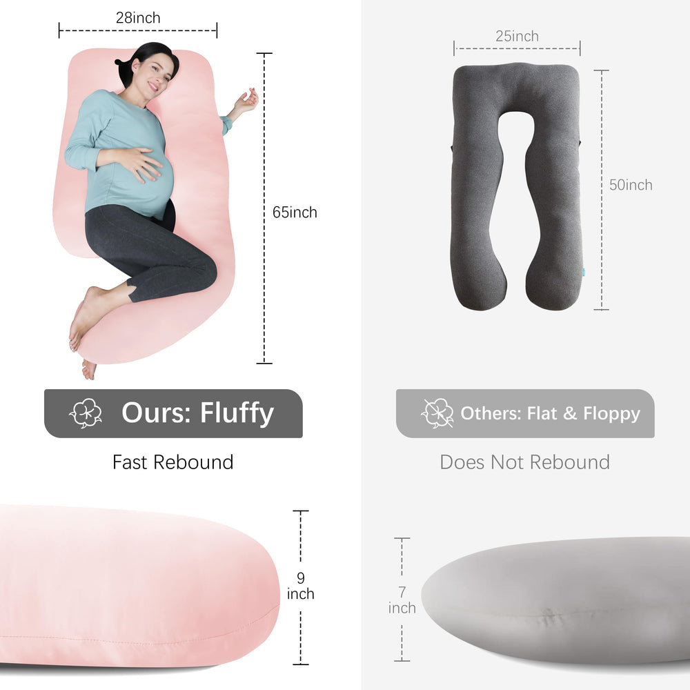 Moon Park pillow in soft pink emphasizes versatile full-body support.