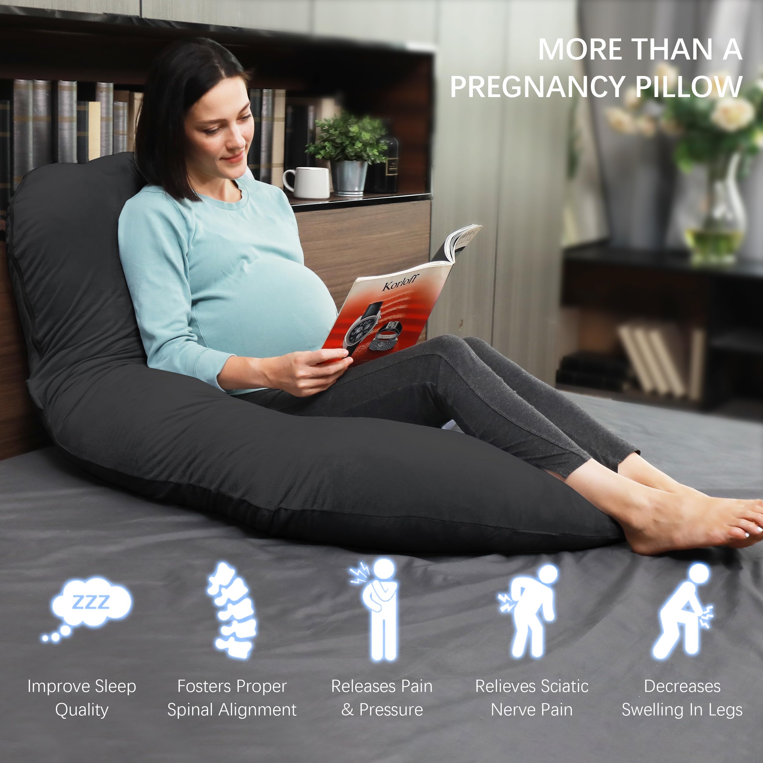 MOON PARK pillow multi-use for nursing, reading, and TV watching.