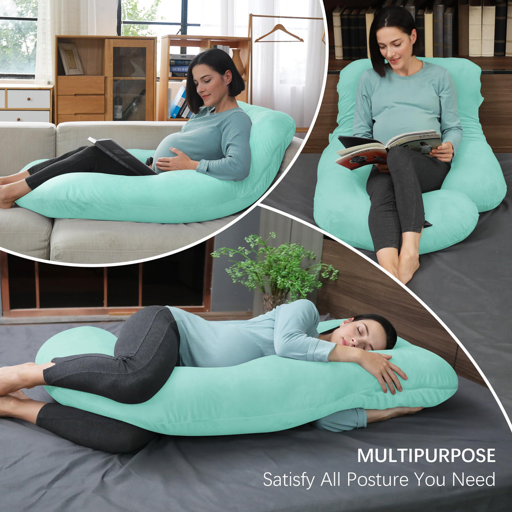 MOON PARK multi-use pillow aids nursing, TV watching, and reading in bed