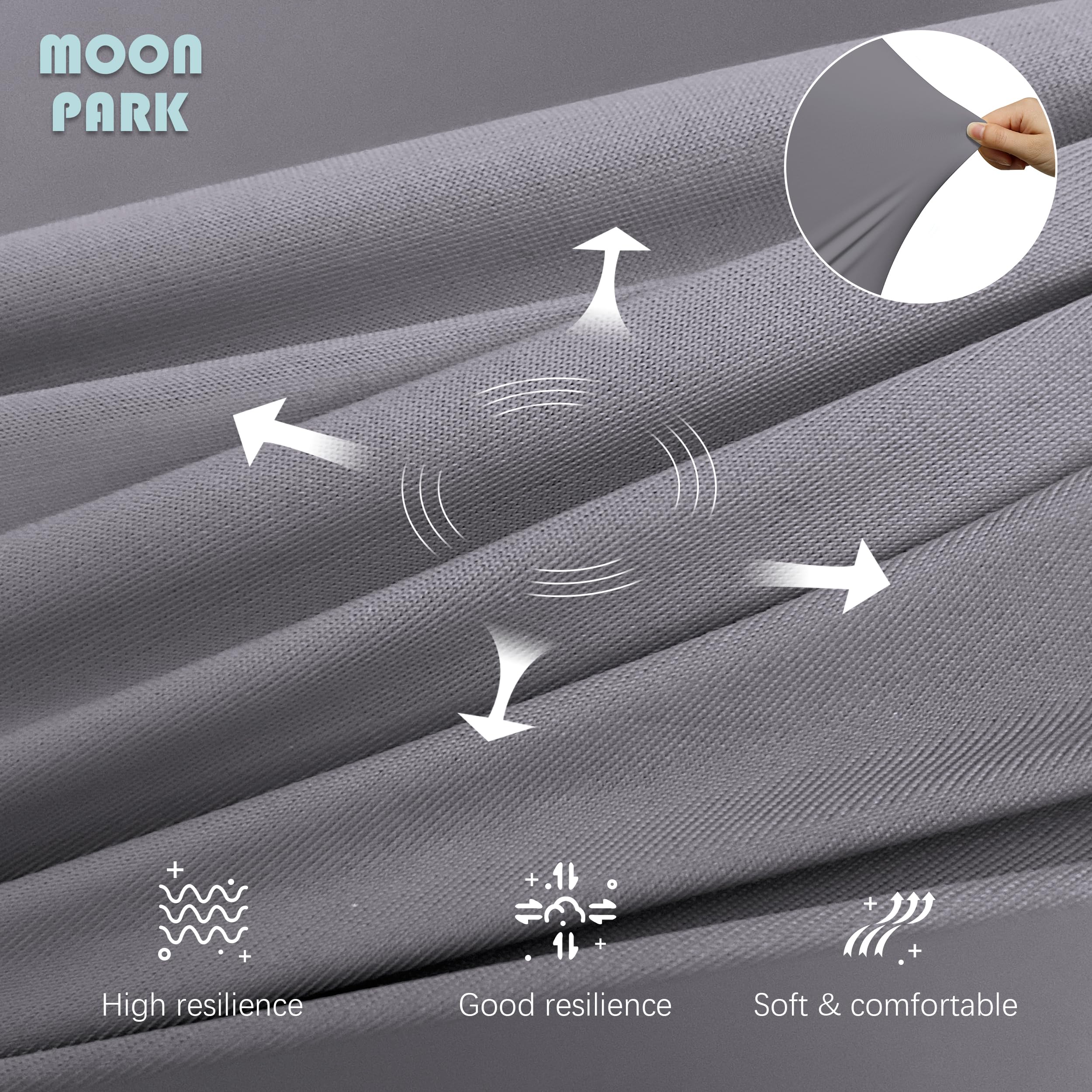 MOON PARK side-sleeper setup cushions hips and knees for comfort.