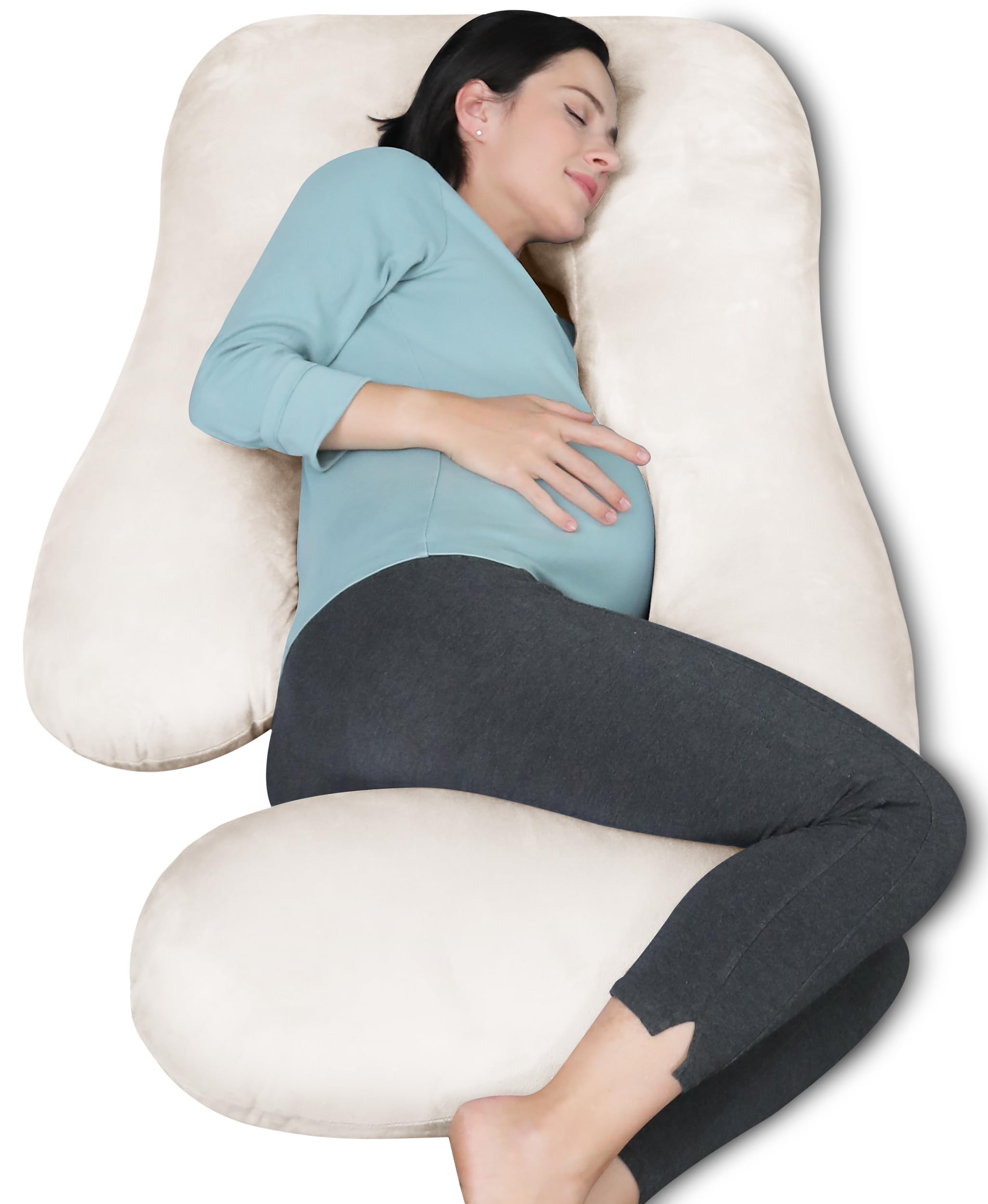 MOON PARK pregnancy pillow 65-inch ivory full-view for full-body support