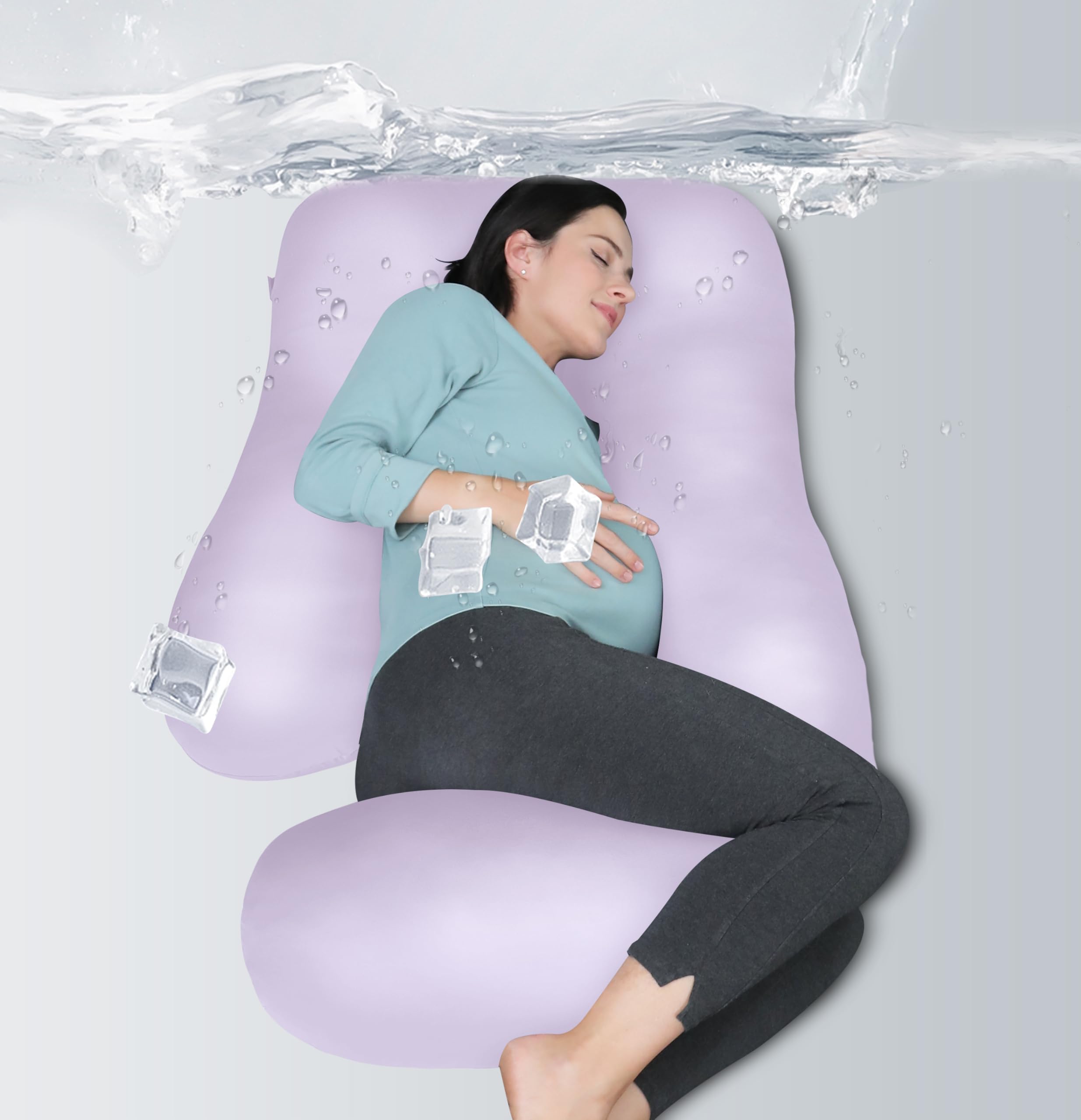 Moon Park pregnancy pillow 65-inch u-shaped purple provides full-body sleep support