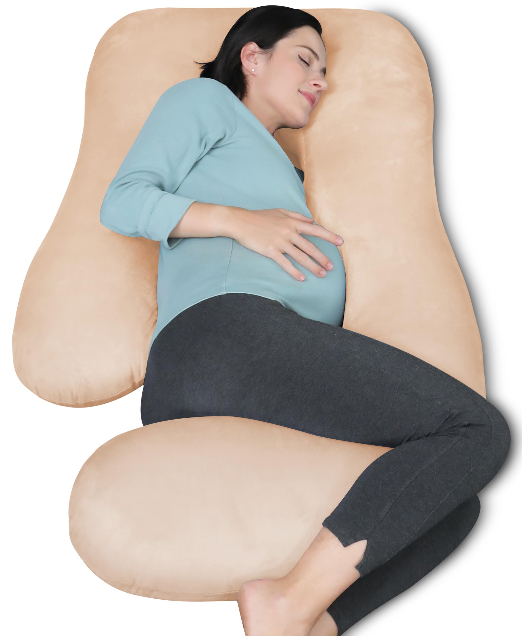 MOON PARK pregnancy pillow 65inch U-shaped design provides full-body support for sleeping